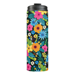 Lebendige Ditsy-Blumen Blumenmuster Design-43785 Thermosbecher