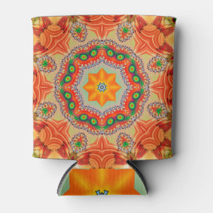 Lebendige Energiefarben: Mandala-Design. Dosenkühler