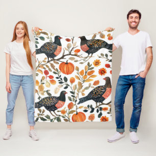 Lebendige Erdig Wasserfarben Vögel - Bohemian Flai Fleecedecke