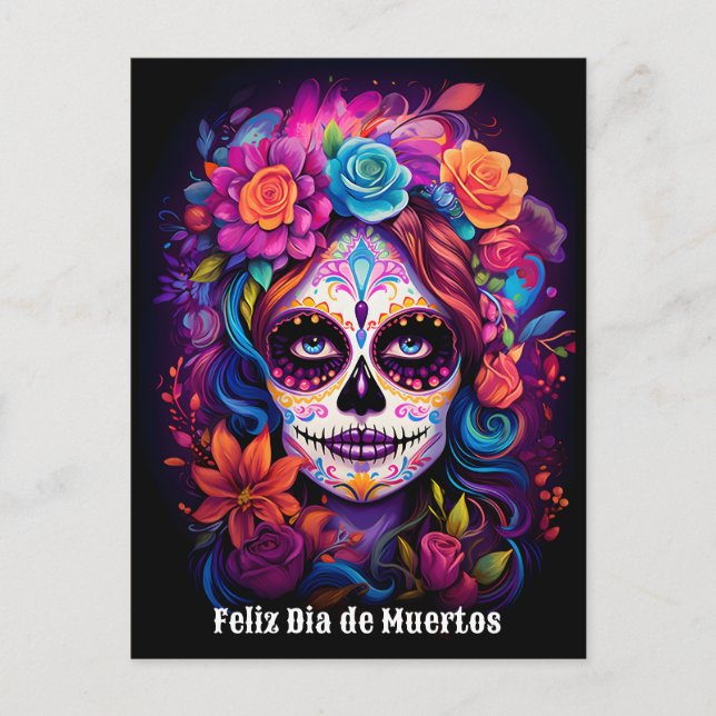 🌹 lebendige Erinnerung: Lady Catrina in Bloom 🌹 Postkarte (Vorderseite)