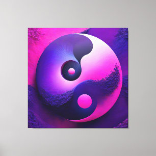 Lebendige Erleuchtung Farbige Yin-Yang-Symbolik Leinwanddruck