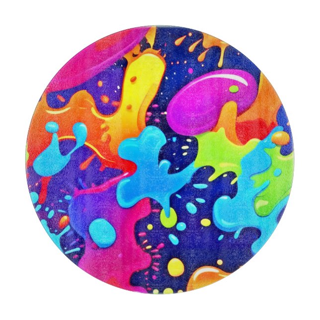 Lebendige Explosion der Farbkunst Schneidebrett (Vorderseite)