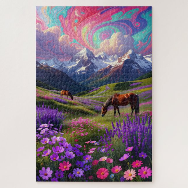 Lebendige Fantasie-Natur - Ölgemälde-Puzzle Puzzle (Vertikal)