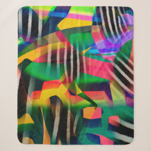 lebendige Farb-Misch-Digitalmuster-Design hergeste Sherpadecke