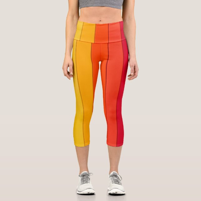 Lebendige Farbästhetik Muster Capri Leggings (Vorderseite)