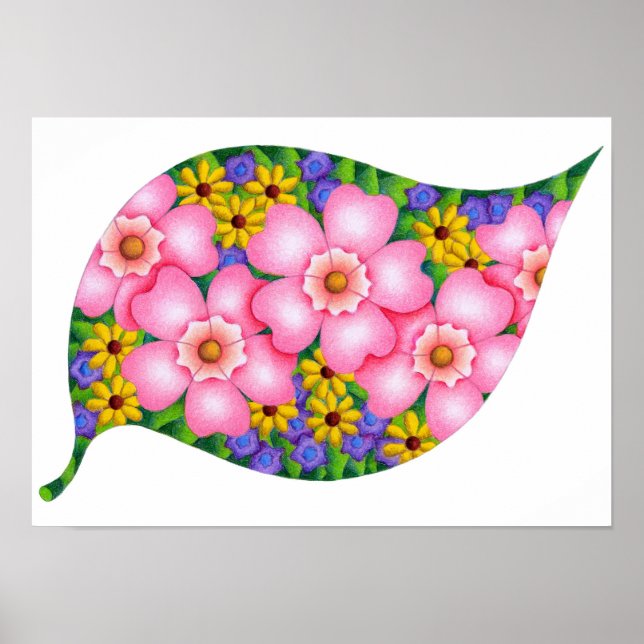 Lebendige Farben der Blumen. Poster (Vorne)
