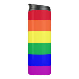 Lebendige Farben LGBTQIA Stolz Klassische Regenbog Thermosbecher
