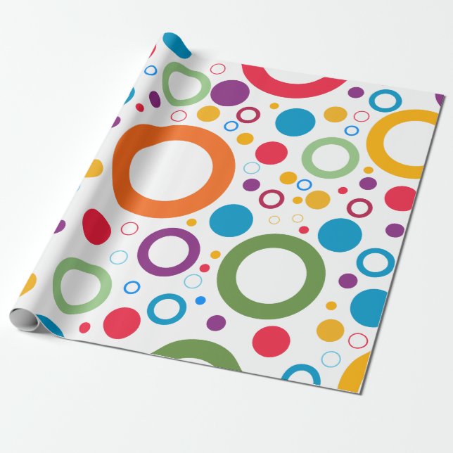 Lebendige Farben Ringe  Geschenkpapier (Ungerollt)