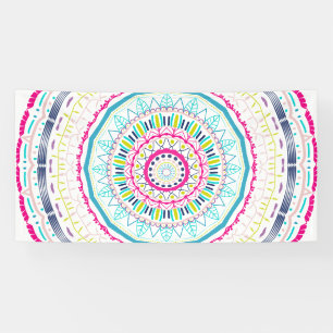 Lebendige farbenfrohe Mandala-Kunst Banner