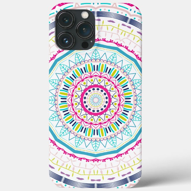 Lebendige farbenfrohe Mandala-Kunst Case-Mate iPhone Hülle (Rückseite)