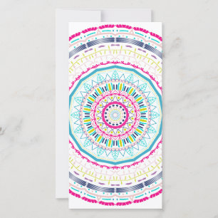 Lebendige farbenfrohe Mandala-Kunst Feiertagskarte