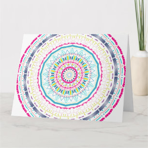 Lebendige farbenfrohe Mandala-Kunst Karte