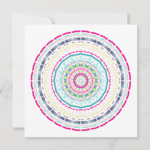 Lebendige farbenfrohe Mandala-Kunst Karte