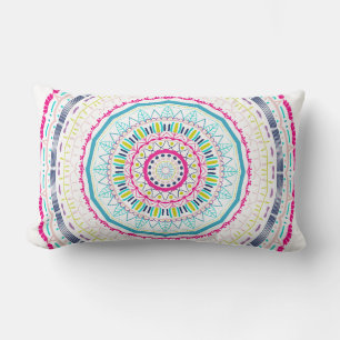 Lebendige farbenfrohe Mandala-Kunst Lendenkissen