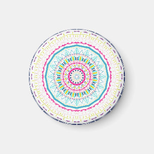 Lebendige farbenfrohe Mandala-Kunst Magnet
