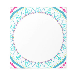 Lebendige farbenfrohe Mandala-Kunst Notizblock