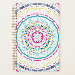 Lebendige farbenfrohe Mandala-Kunst Planer
