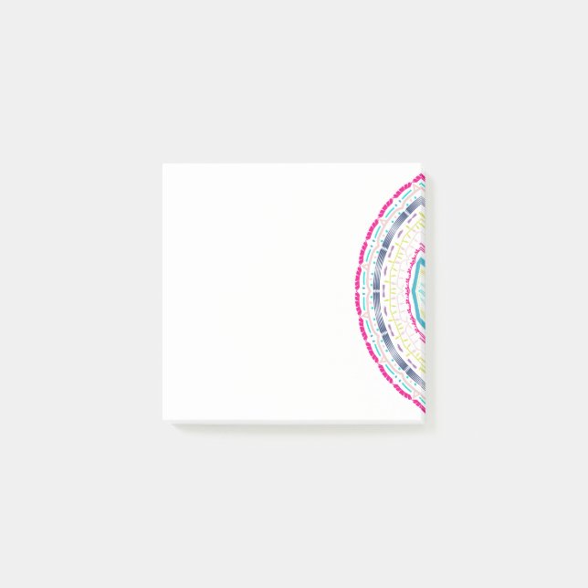 Lebendige farbenfrohe Mandala-Kunst Post-it Klebezettel (Vorderseite)