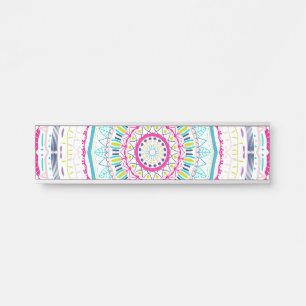 Lebendige farbenfrohe Mandala-Kunst Türschild