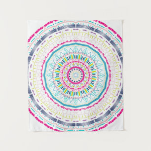 Lebendige farbenfrohe Mandala-Kunst Wandteppich