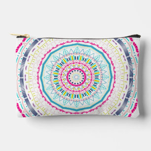 Lebendige farbenfrohe Mandala-Kunst Zubehörtasche