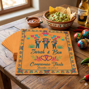 Lebendige farbenfrohe mexikanische Mariachi-Kapell Serviette