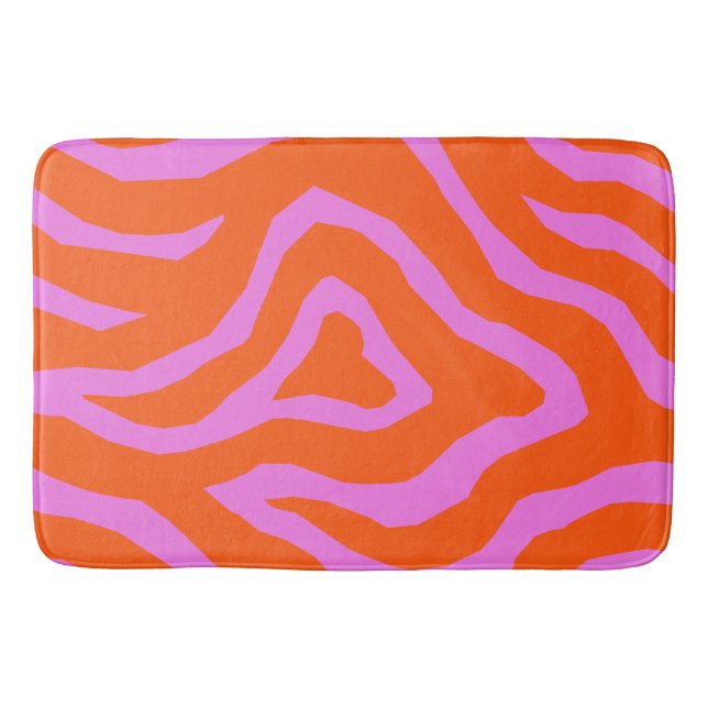 Lebendige farbenfrohe Zebrastreifen-Muster Badematte (Vorderseite)