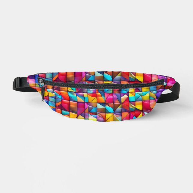 Lebendige Farbfliesen-Mosaik Bauchtasche (Vorderseite)