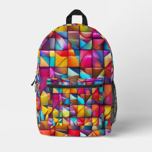 Lebendige Farbfliesen-Mosaik Bedruckter Rucksack