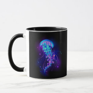 Lebendige Farbglühende Qualle Tasse