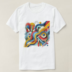 Lebendige Farbige Abstrakte Kunst Geometrisch Mode T-Shirt
