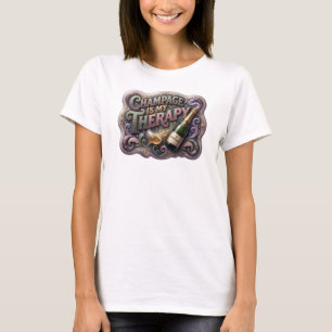 Lebendige Farbige CHAMPAGNER IST MEINE THERAPIE T-Shirt