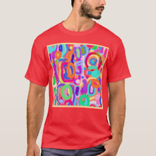 Lebendige Farbige Muster T-Shirt