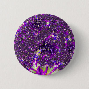 Lebendige Farbige Trippy Groovy Boho Spirale Frakt Button