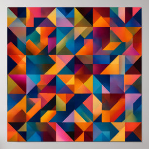 Lebendige Farbtheorie-Kunst: Chroma-Flow-Tessellat Poster