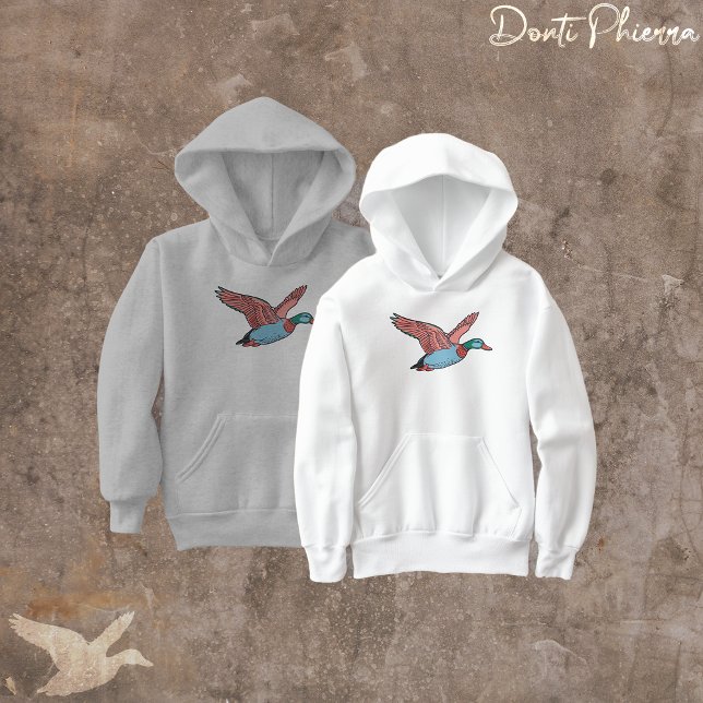 Lebendige fliegende Enten-Illustration Hoodie (Von Creator hochgeladen)