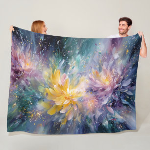 Lebendige florale abstrakte Malerei mit Explosion Fleecedecke
