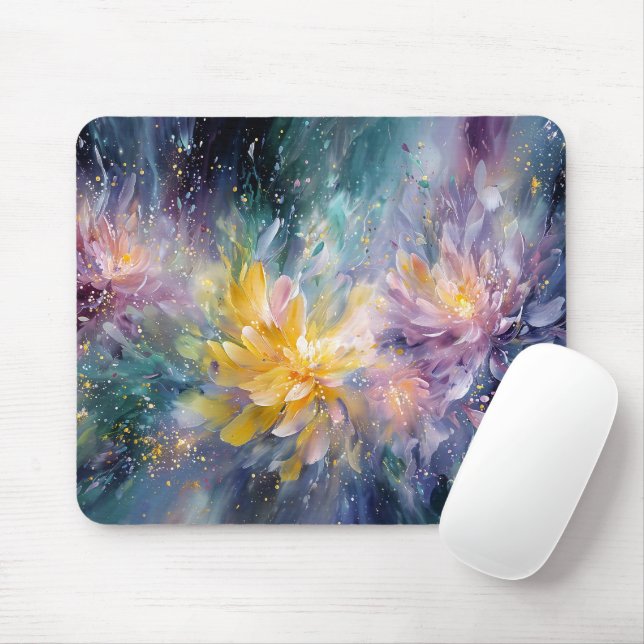 Lebendige florale abstrakte Malerei mit Explosion Mousepad (Mit Mouse)