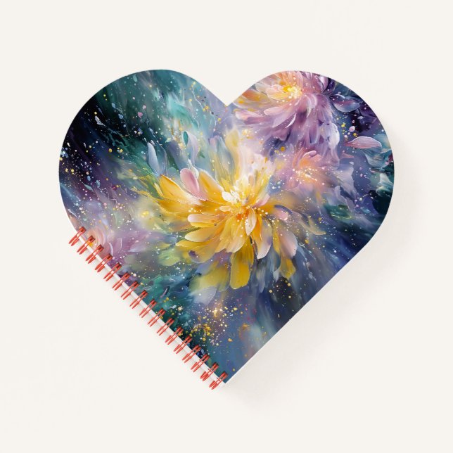 Lebendige florale abstrakte Malerei mit Explosion Notizbuch (Vorderseite)
