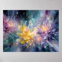Lebendige florale abstrakte Malerei mit Explosion