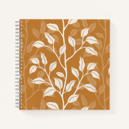 Lebendige Florale Botanische Silhouette Ton Amber Notizbuch