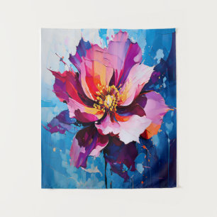 Lebendige florale Explosion abstrakte Blumenkunst Wandteppich