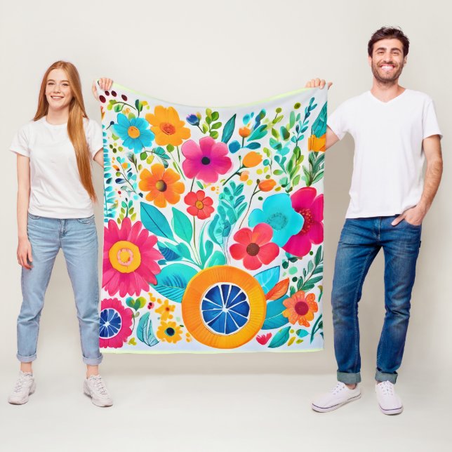 Lebendige Florale Fiesta Fleecedecke (Beispiel)