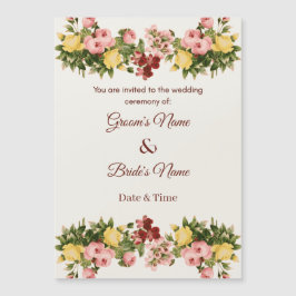 Lebendige Florale Gartenhochzeit Magnetische Einla Magneteinladung