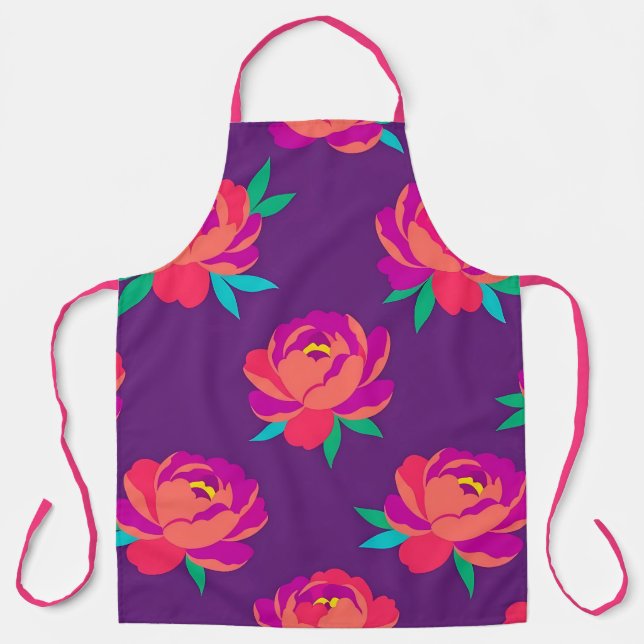 Lebendige Florale Professionelle Küchenschürze Schürze (Vorderseite)