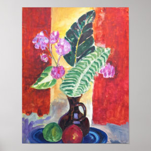 Lebendige florale Stillleben-Malerei Wandkunst Poster