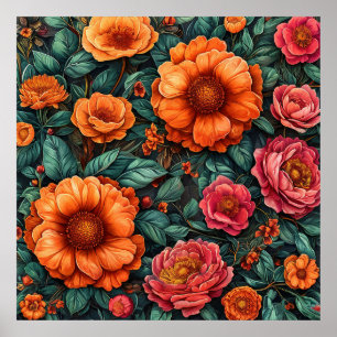 🌺 Lebendige florale Wandkunst für moderne Heimdek Poster