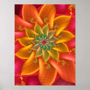 Lebendige fraktale Spirale Poster