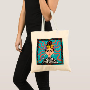 Lebendige Frida-inspirierte Folklore-Kunst-Tasche Tragetasche