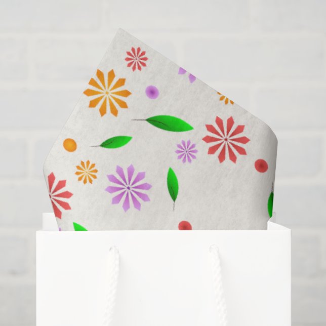 Lebendige Frühlingsblumen und Blätter  Seidenpapier (Geschenktüte)